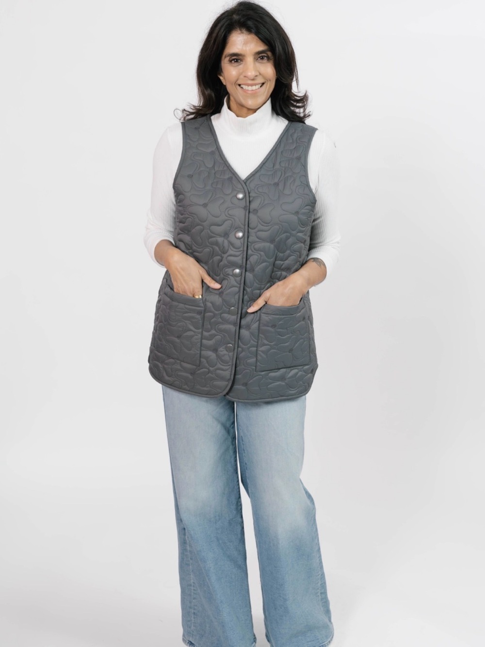 Smash + Tess Carson Quilted Vest - Magnet Grey